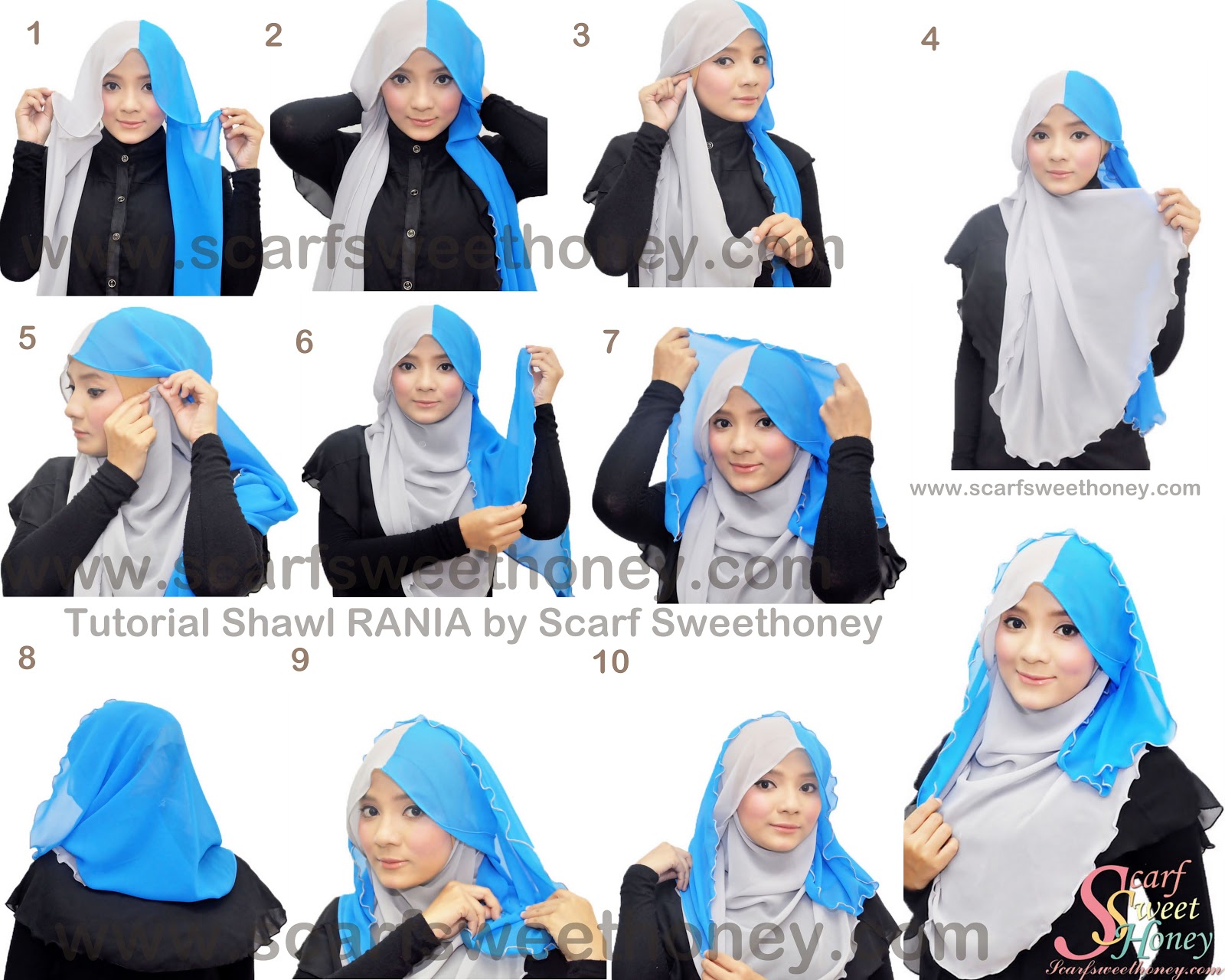 17 Tutorial Hijab Indonesia Pashmina Dua Warna Tutorial Hijab Indonesia Terbaru