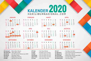 Download Kalender 2020  PDF PSD CDR Keren Lengkap Hari 