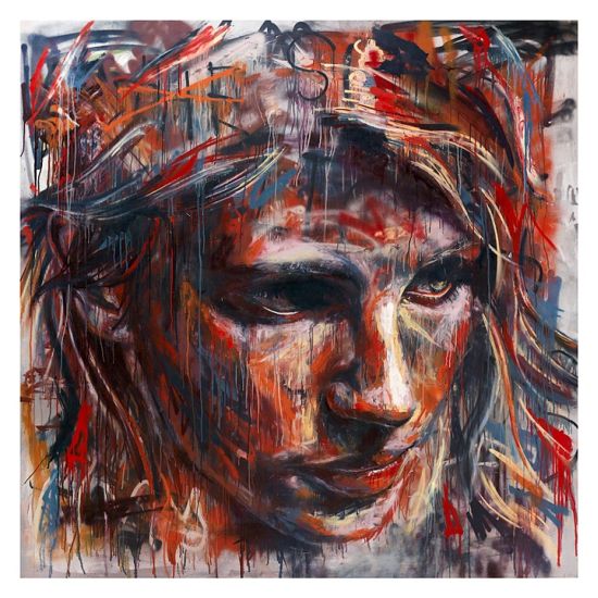 David Walker pinturas mulheres cores spray em tela e nas ruas da cidade