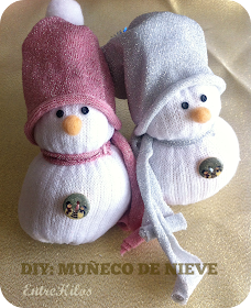 DIY: como hacer un muñeco de nieve con un calcetín