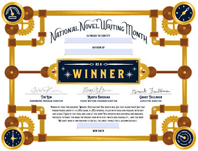 NaNoWriMo 2019 Certificate