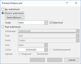 Cara Membuat Watermark Pada Dokumen Word