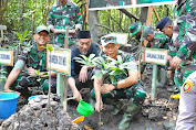 Danrem 031/WB Laksanakan Penanaman Mangrove Serentak Jajaran Kodam I/BB Dalam Program Unggulan Kasad