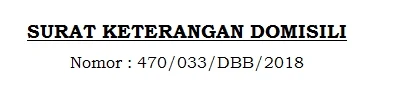 Nomor Surat Keterangan Domisili, Kode Surat Domisili