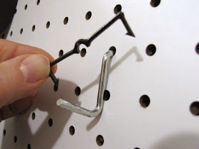 closet organizing peg board