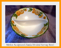 Metlox Sculptured Zinnia Divided Bowl - click for full size view