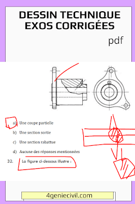 Coupes et sections dessin technique exercices corrigés