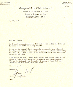 Letter From Congressman Gerald Ford To Robert Barrow 5-13-1968