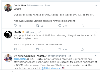 Nigerians React As UAE Extradicts Hushpuppi And Woodberry's To The United States (See Some Tweets)
