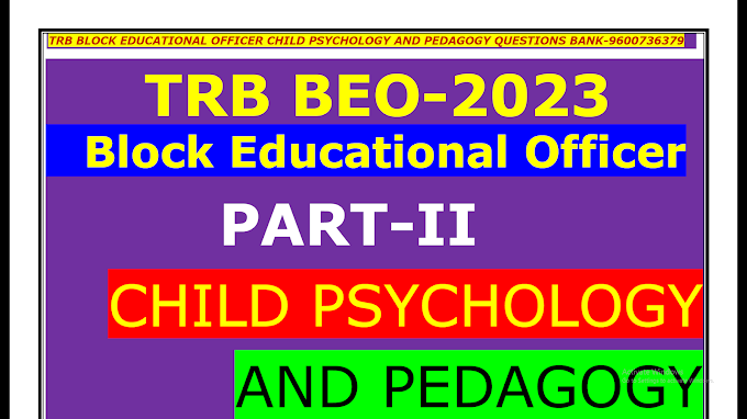 TRB BEO Child Psychology & Pedagogy Questions Bank With Answer Key TM 2023