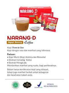 Narang D Coffee Ramuan Kopi 3 in 1 dengan Ekstrak Ginseng Korea dan Mengkudu