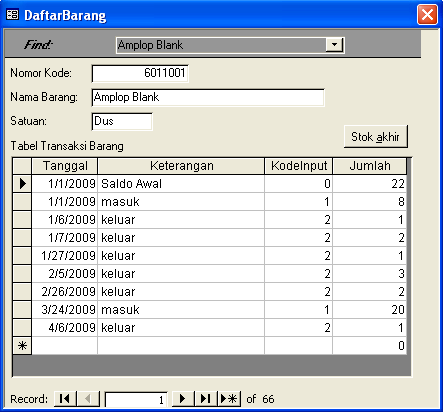 Ilmu Software: Contoh Program Inventory Sederhana dengan 