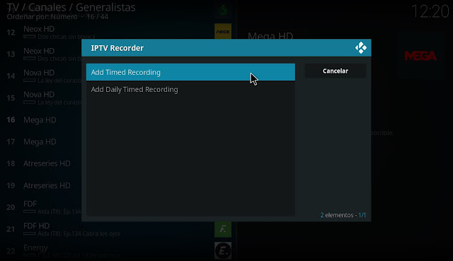 Grabar en KODI con IPTV RECODER
