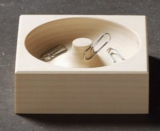wood paper clip holder