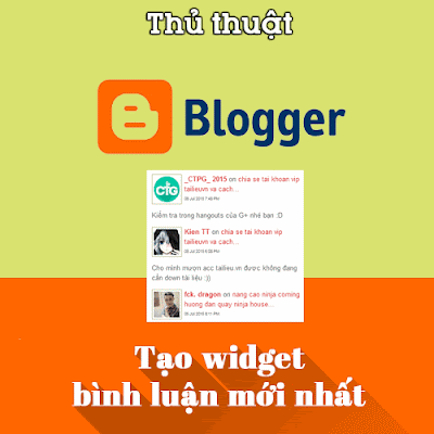 tạo widget bình luận mới nhất (Recent comments)