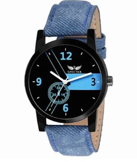  Specter Denim Wrist Black Dial blue strap Analogue Wrist Watch For Men