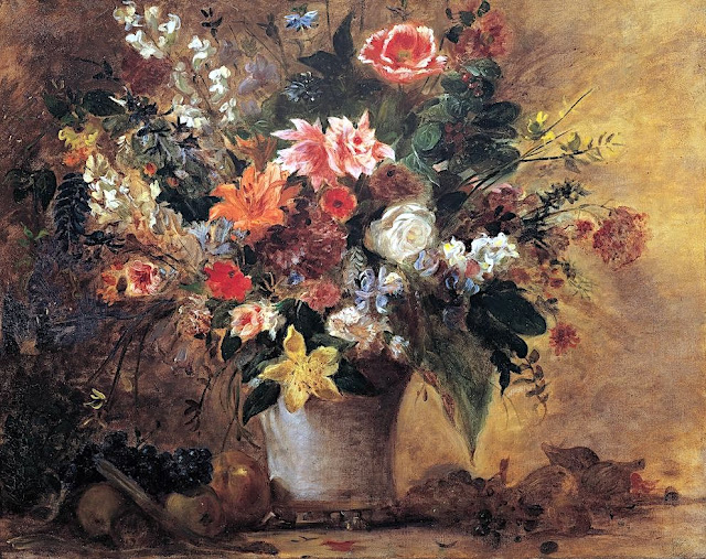 Eugène Delacroix (1798-1863), Nature morte de fleurs et de fruits (ca.1834) Huile sur toile, 79 x 92,8 cm Galerie du Belvedere, Vienne