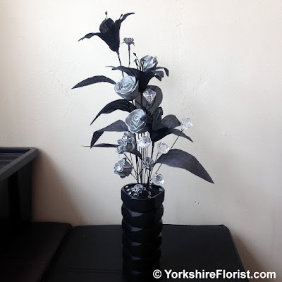  Black & Silver Arrangement with Sparkle