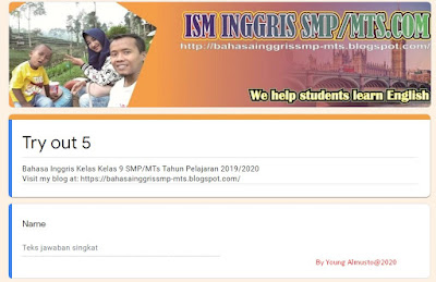 Try out 5, SMP, MTs, UNBK, UN, Bahasa Inggris, 2020