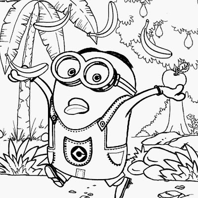 Minions despicable me 2 kids costume fruit banana tropical minion coloring pictures for preschool