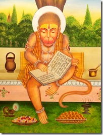 [Hanuman reading Ramayana]