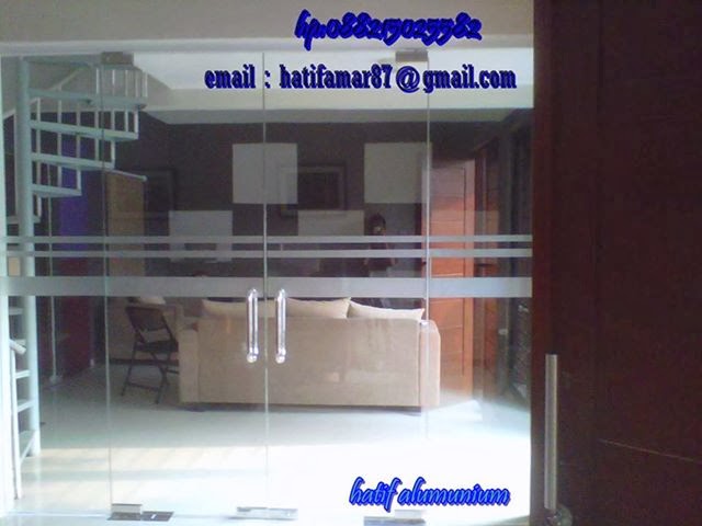 b Pintu Frameless Kaca 12mm Clear dengan Accessories 