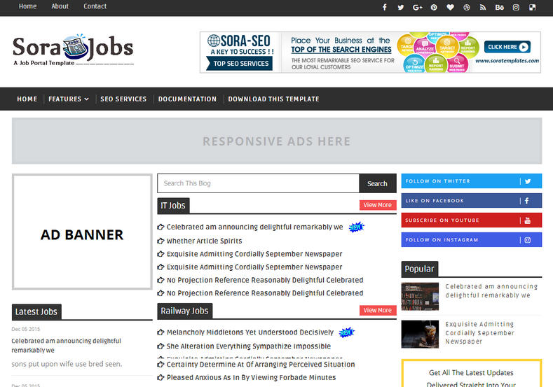 Sora Job Blogger Template