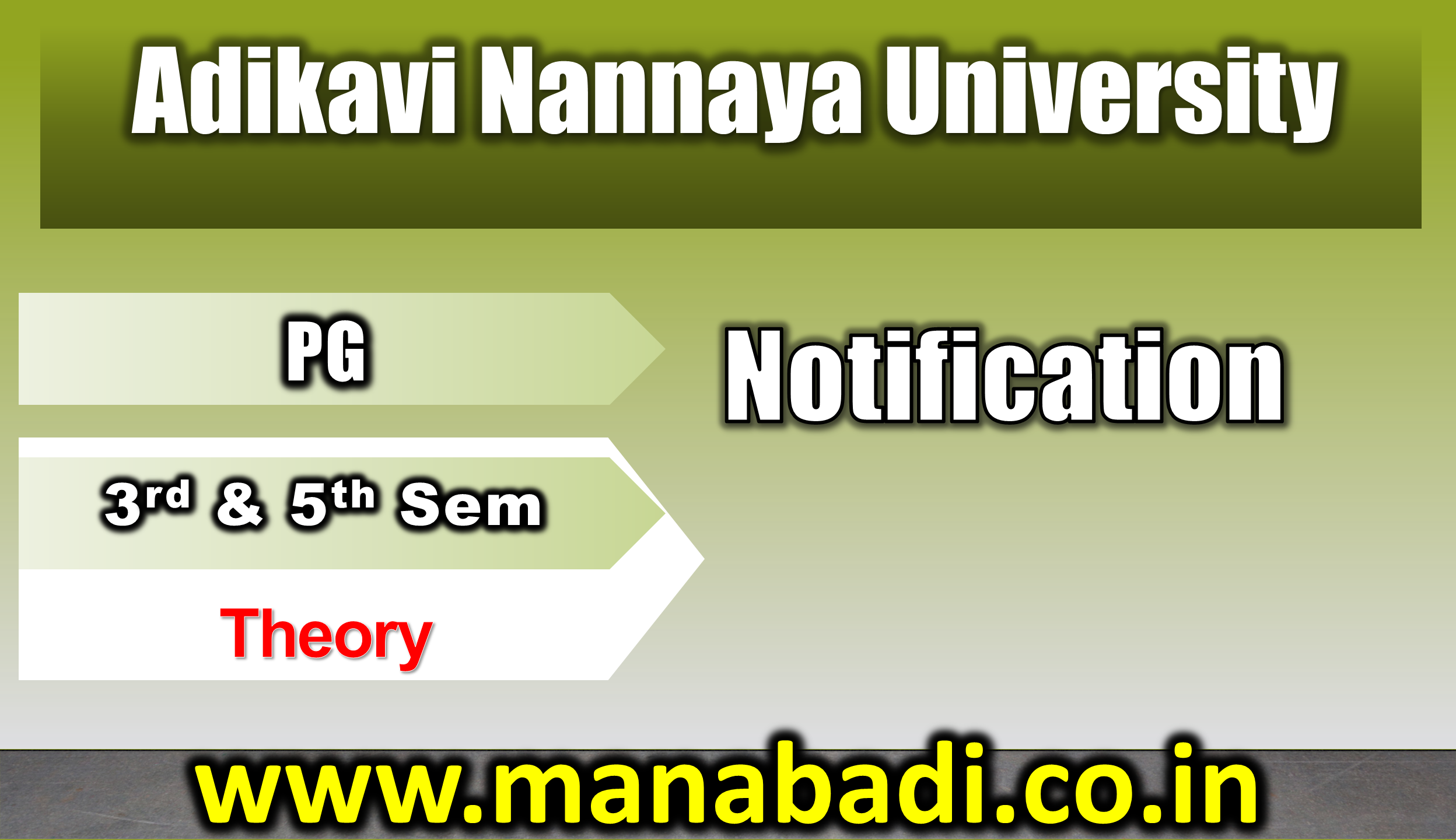 Adikavi Nannaya University PG 3rd & 5th Sem Theory Jan 2024 Exam Notification