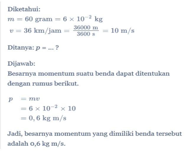 Pembahasan Soal momentum linear