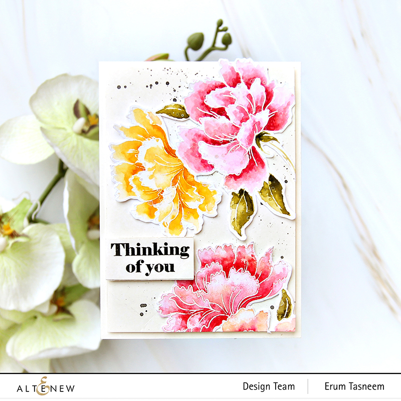 Altenew Paint-A-Flower: Modern Pink Dianthus Outline Stamp Set  | Erum Tasneem