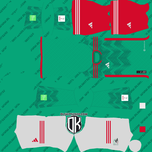 Mexico DLS Kits 2022 World Cup Adidas For Dream League Soccer 2023 (Home)