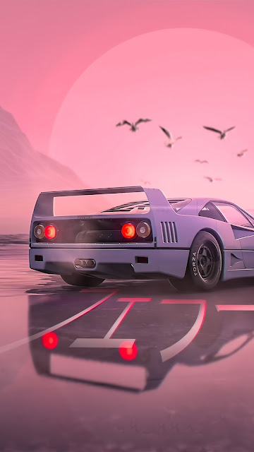 Retrowave Car Desktop Wallpaper