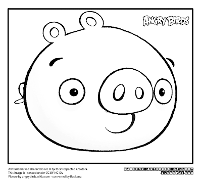 Angry birds coloring page - the pig