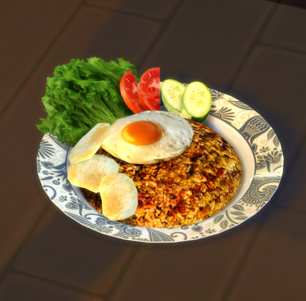 Indonesian Food Deco CC Pack Nasi  Goreng  Rendang Sate 