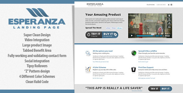 Esperanza Landing Page - Marketing Corporate