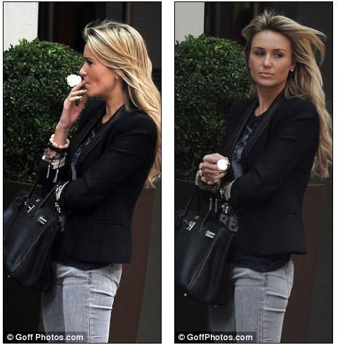 Cheeky fag Alex Gerrard popped outside for a quick cigarette and stood