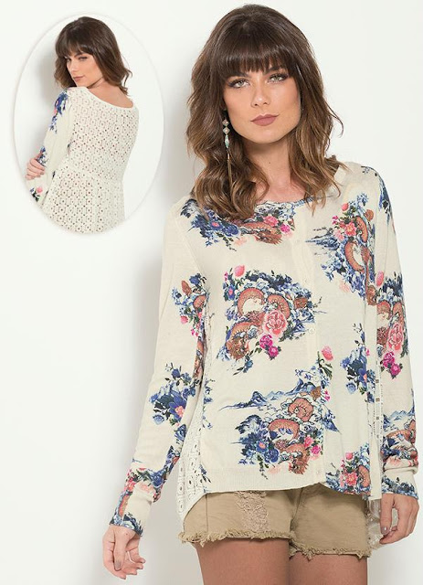 Cardigan Farm Off White Floral Laise