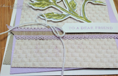 Rhapsody in Craft, Purple Posy, Prized Peony, Peony Dies, In Good Taste DSP, Tasteful Textiles EF, Subtle 3D EF, Dainty Diamonds EF,  Friendship Card, #colourcreationsshowcase, #loveitchopit, Jan-June Mini 2021, Stampin' Up, Art With Heart