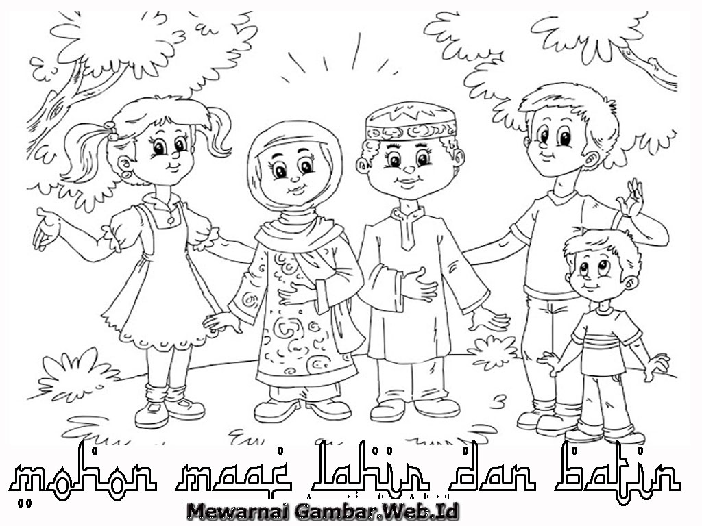 Mewarnai Gambar Ucapan Lebaran  Mewarnai Gambar