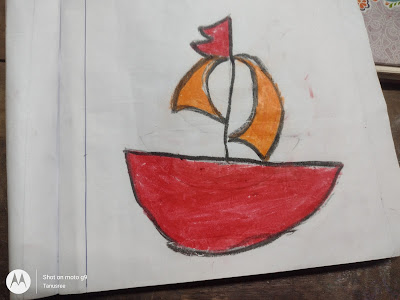 Boat drawing for kids