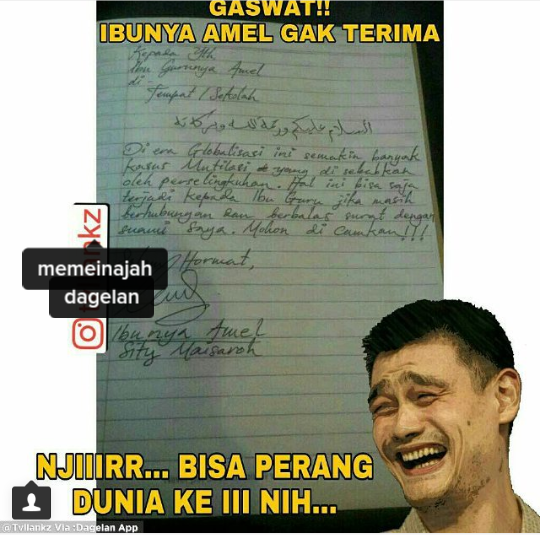 Gawat, Ibunya Amel Juga Membalas Surat Izin Sakit, Begini 