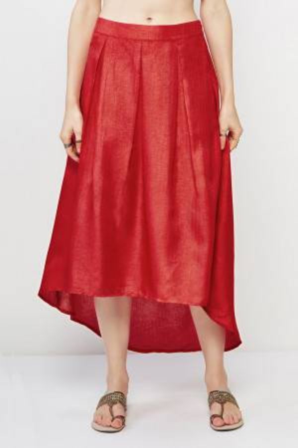 Amabel High-Low Red Skirt