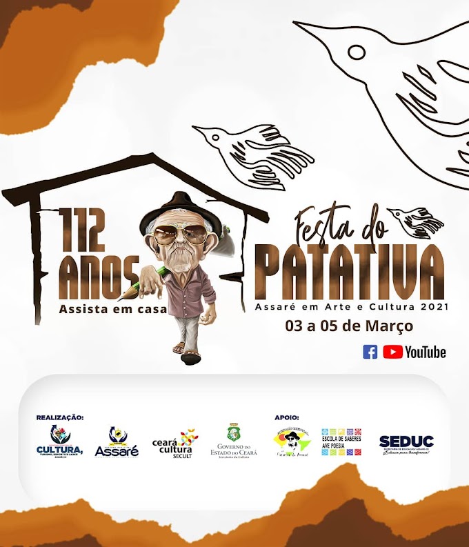 ASSARÉ : FESTA DO PATATIVA DO ASSARÉ TEM INÍCIO NO PRÓXIMO DIA 3, E SERÁ EM FORMATO ON LINE