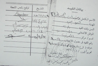  هذه المستندات تدل على وجود اسماء مكرره في الكشوف ووفيات لازالت تنتخب من المقابر