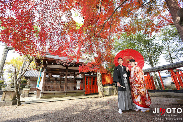 奈良公園の紅葉で前撮り撮影