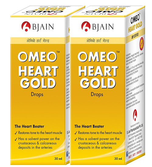 Double Pack of Omeo Heart gold Drops Bjain | Available
