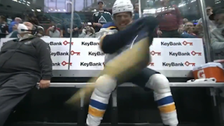 Brayden Schenn smashes penalty box cam, Blues vs. Avalanche, 5/17/2022