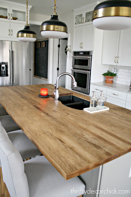 Provincial stain on wood countertop