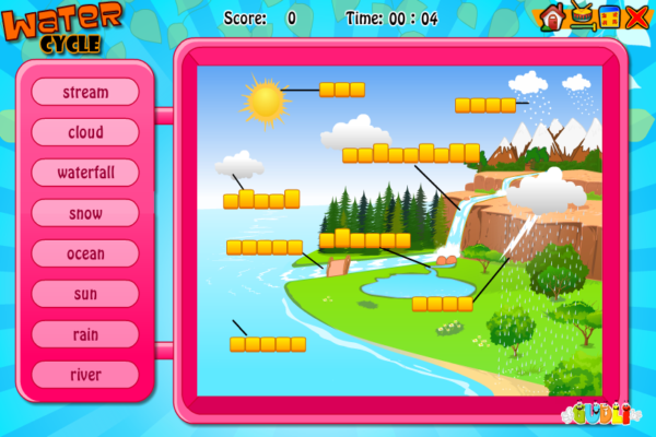 http://www.turtlediary.com/grade-1-games/science-games/the-water-cycle.html