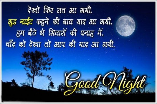 Good Night Picture in Hindi for Friends